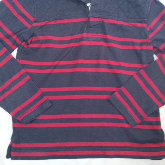 Gymboree Boys 10 Aviator School Red Blue Striped Rugby Shirt Long Sleeve Vintage - Picture 4 of 9